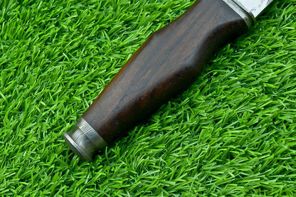 9 Inch Damascus Steel Dagger Knife with Natural Wood Handle