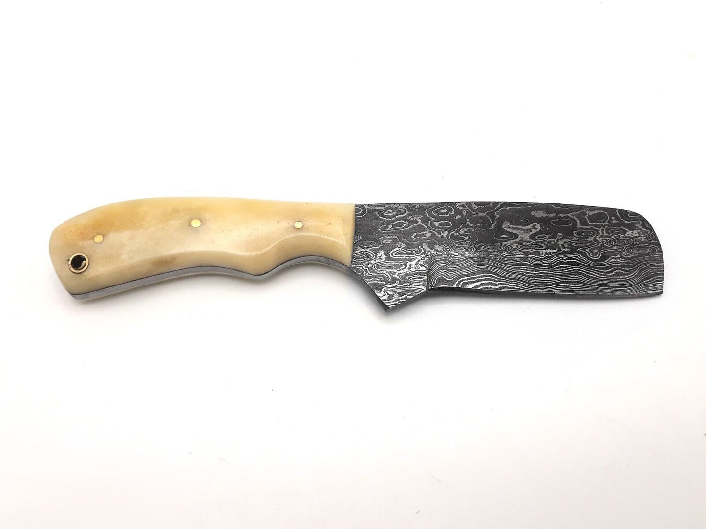 Custom Hand Forged Damascus Steel Bull Cutter Knife 8" Hunting Knife with Camel Bone Handle