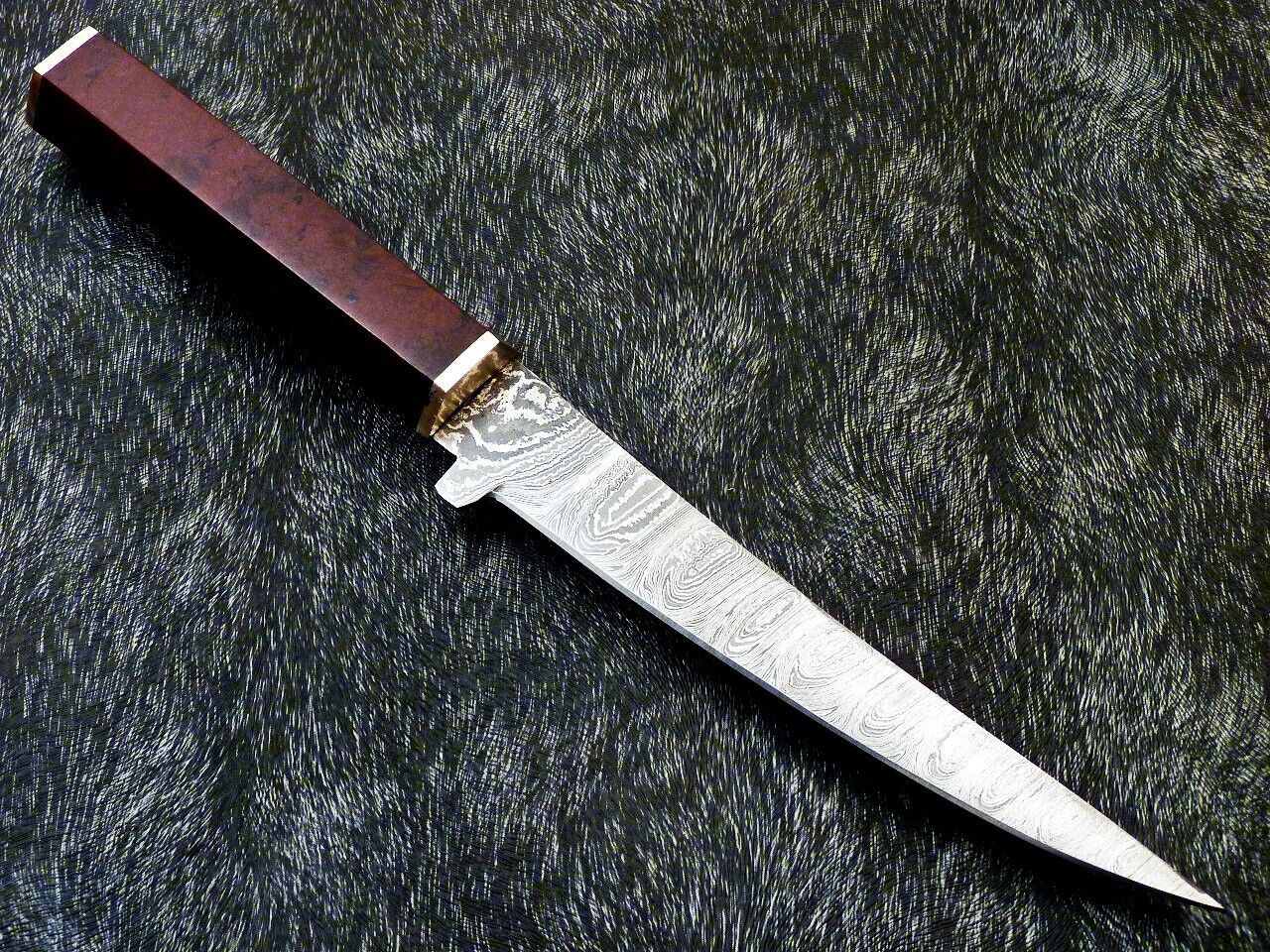 12" Custom Hand Forged Damascus Steel Chef Knife – Kitchen & Camping Knife with Resin Handle