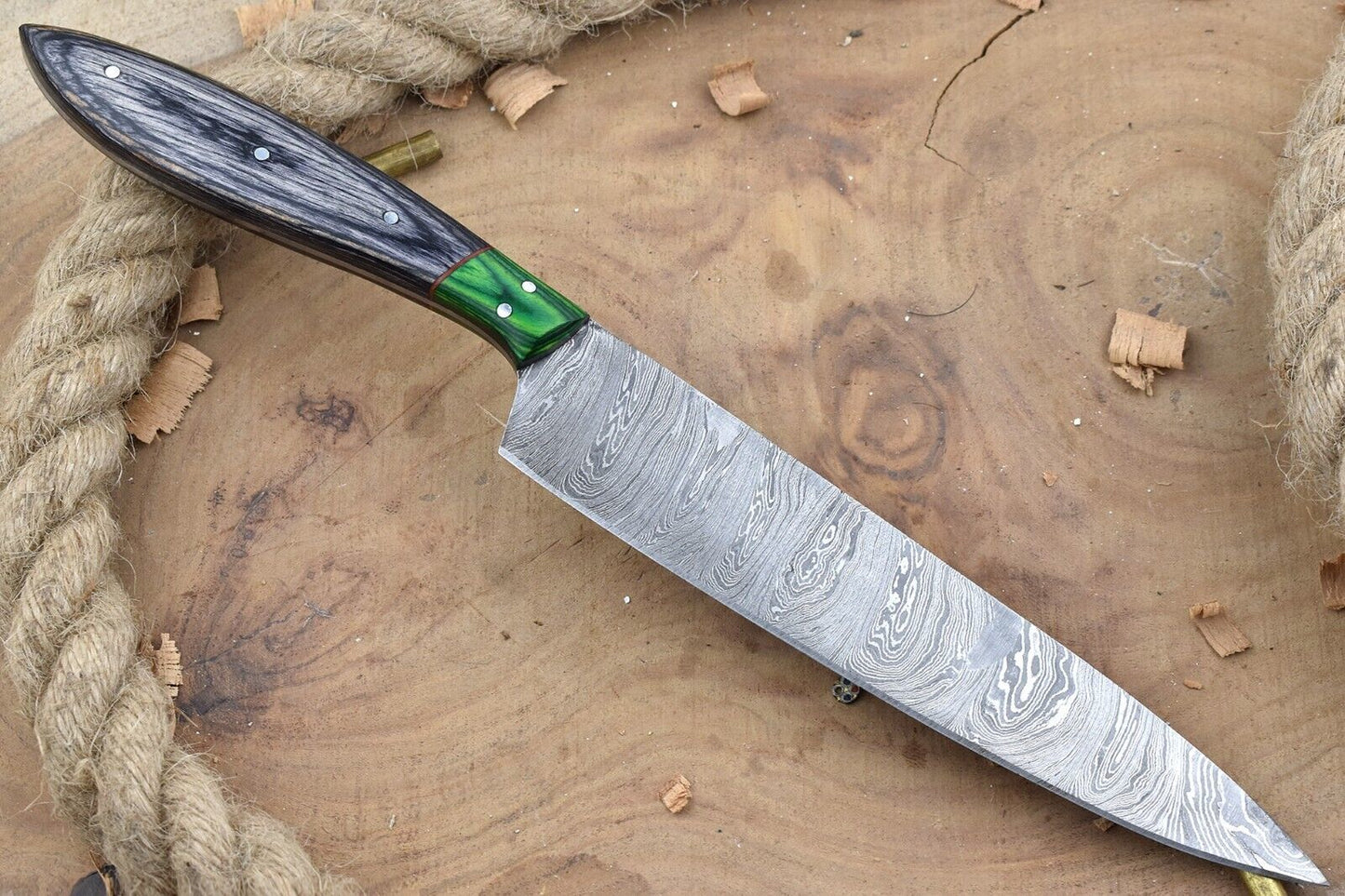 Custom Handmade Forged Damascus Steel Kitchen Chef Knife – Black Dollar Sheet Handle