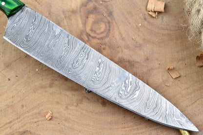 Custom Handmade Forged Damascus Steel Kitchen Chef Knife – Black Dollar Sheet Handle