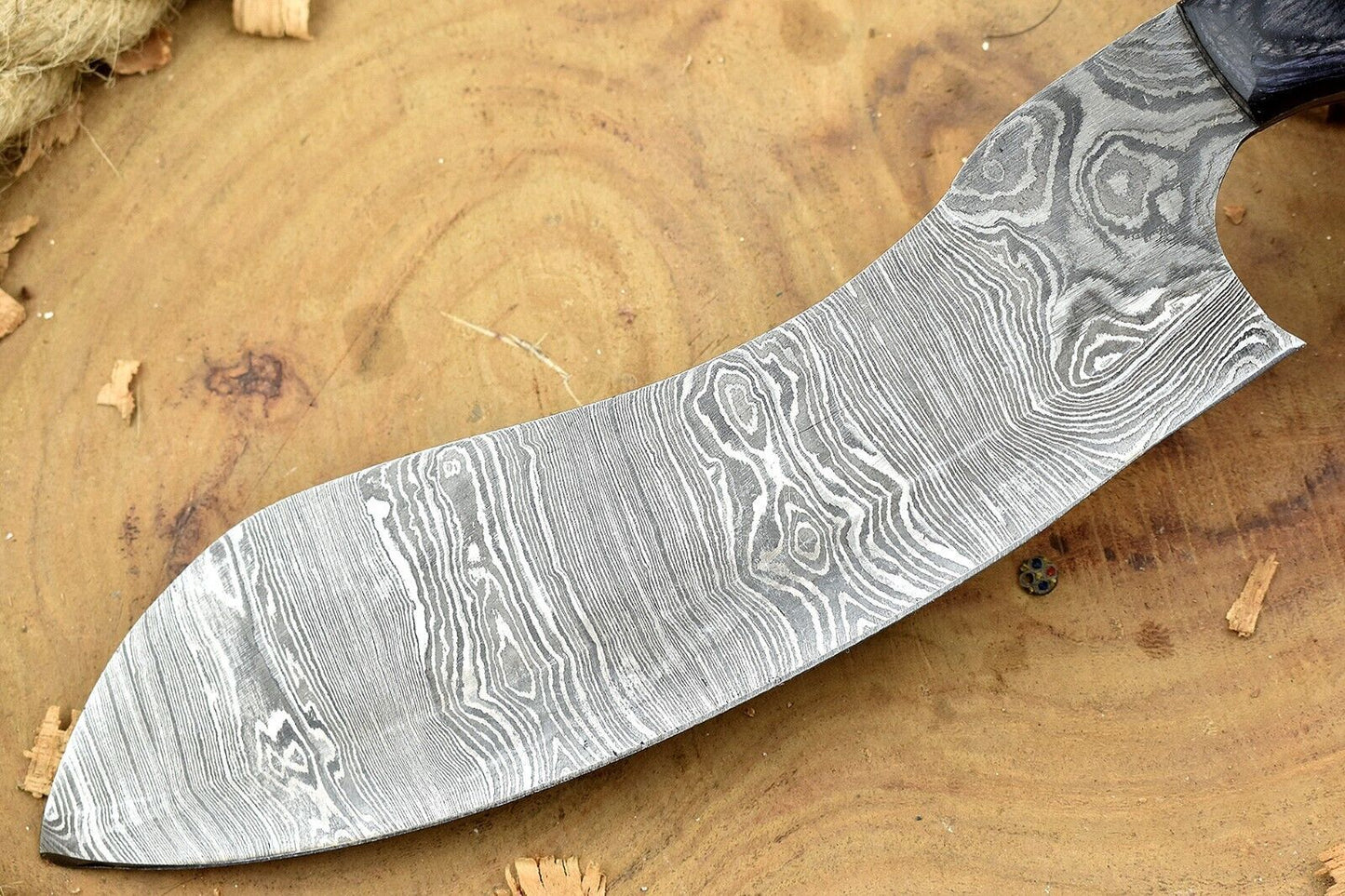 Custom Handmade Forged Damascus Steel Kitchen Chef Knife with Black Dollar Sheet Handle