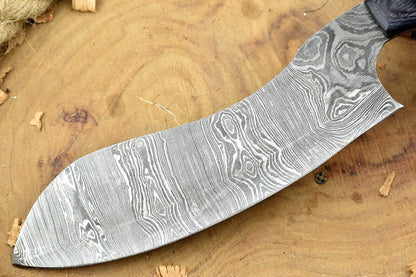 Custom Handmade Forged Damascus Steel Kitchen Chef Knife with Black Dollar Sheet Handle