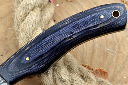 Custom Handmade Forged Damascus Steel Kitchen Chef Knife with Black Dollar Sheet Handle