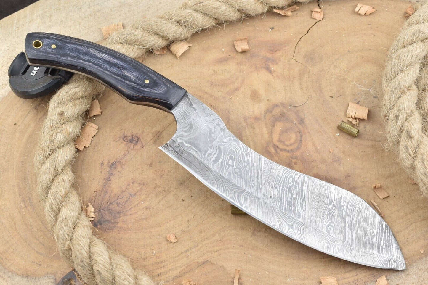 Custom Handmade Forged Damascus Steel Kitchen Chef Knife with Black Dollar Sheet Handle