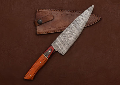 Premium Handmade Damascus Steel Fillet & Chef Knife with Ergonomic Pakka Wood Handle