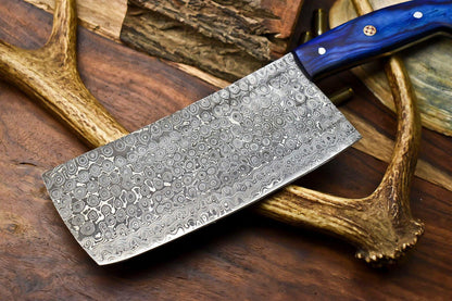 Custom Handmade Damascus Steel Chef Chopper Knife – Full Tang Kitchen Knife