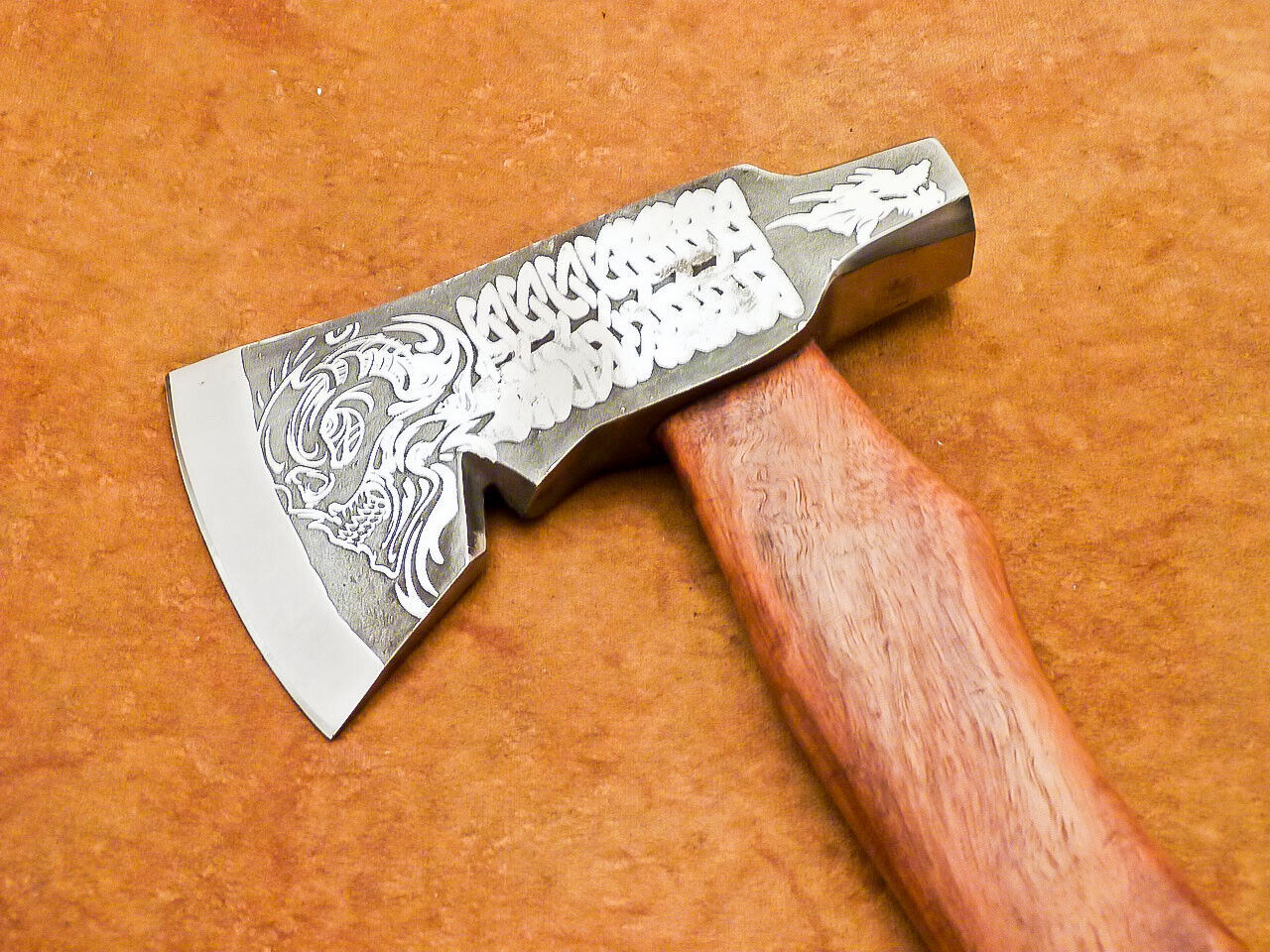 Hand Forged Carbon Steel Viking Bearded Hatchet Tomahawk Axe 18 Inch Natural Wood Handle