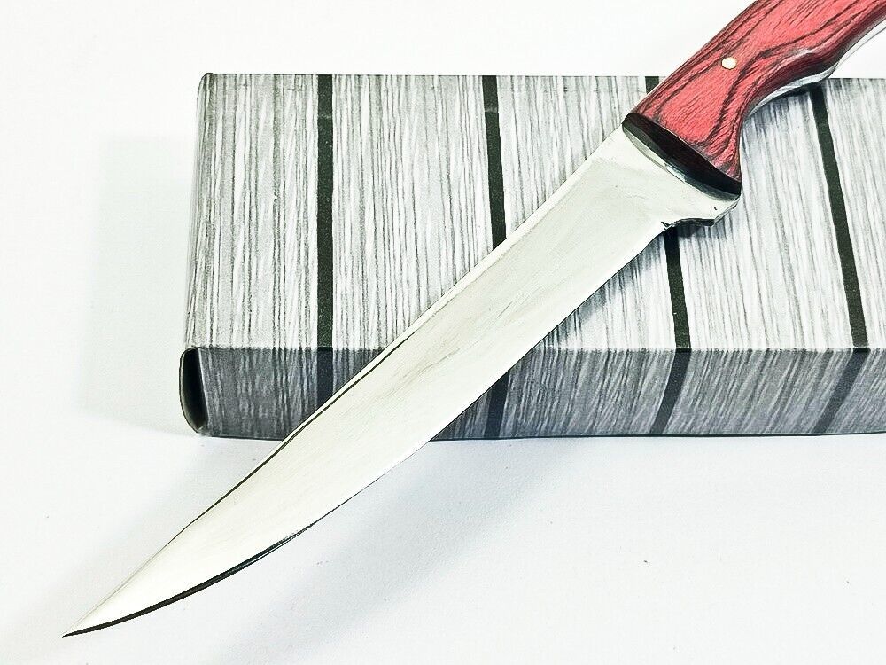 Handmade D2 Steel Best Fillet Knife Custom Fillet Knife Full Tang With Pakka Wood Handle