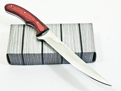 Handmade D2 Steel Best Fillet Knife Custom Fillet Knife Full Tang With Pakka Wood Handle