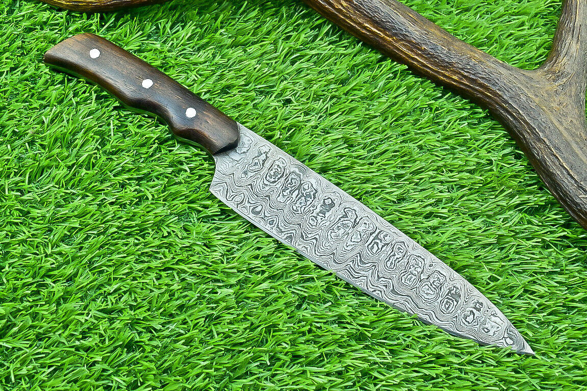Stunning Hand Forged Damascus Steel Blade Kitchen Chef Knife, Kitchen Knife, Perfect for Professional and Home Use