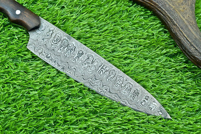 Stunning Hand Forged Damascus Steel Blade Kitchen Chef Knife, Kitchen Knife, Perfect for Professional and Home Use