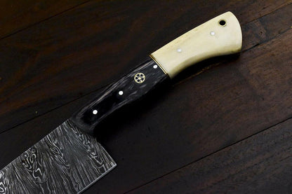 Handmade Damascus Steel Camel Bone Hunting & Chef Knife – 13" Overall