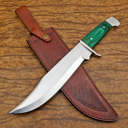 Hand-Forged D2 Bowie Knife | 12-Inch Blade with Pakka Wood Handle