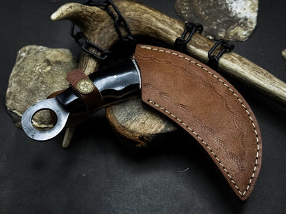 Handmade Damascus Karambit Knife Best Karambit With Resin Handle and Sheath