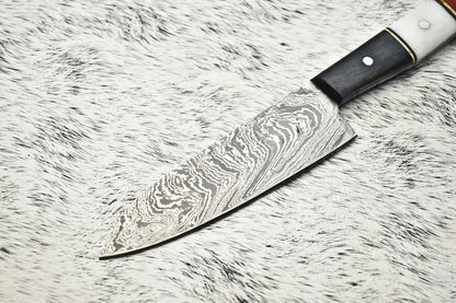 Cutlery Salvation Handmade Damascus Steel Full Tang Kitchen Chef Knife – 10" Blade, Oil Tempered 58-60 HRC