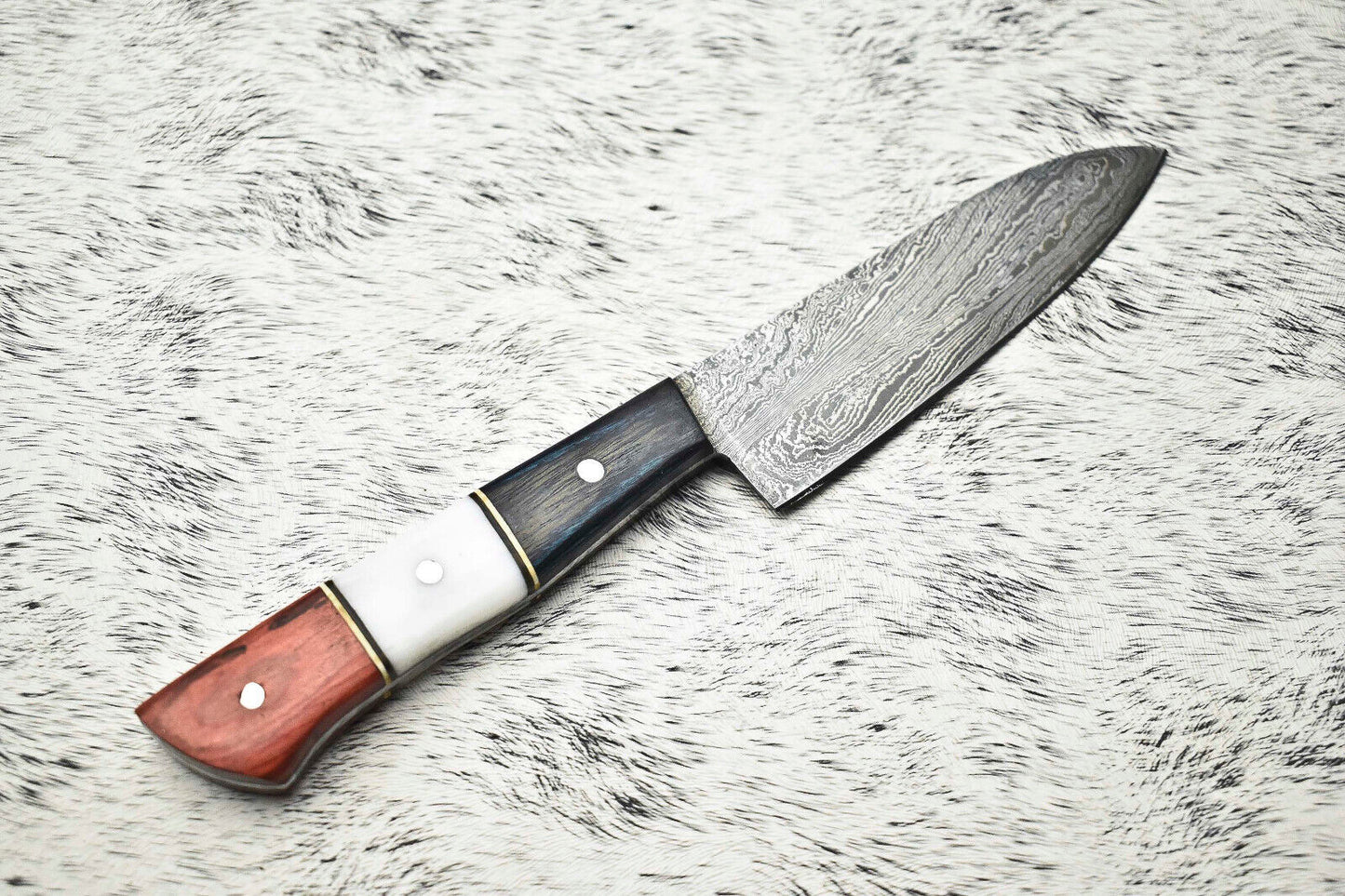 Cutlery Salvation Handmade Damascus Steel Full Tang Kitchen Chef Knife – 10" Blade, Oil Tempered 58-60 HRC