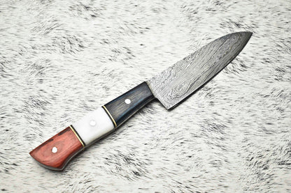 Cutlery Salvation Handmade Damascus Steel Full Tang Kitchen Chef Knife – 10" Blade, Oil Tempered 58-60 HRC