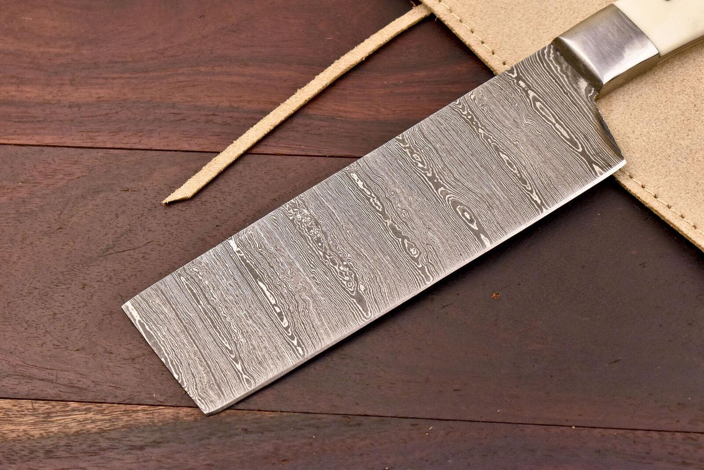 Cleaver Chopper Knife – Handmade Professional Damascus Steel Chef Knife with Sheath