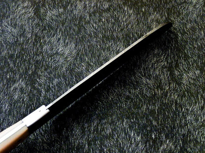 11" Custom Hand Forged Damascus Steel Chef Knife Kitchen Knife with Camel Bone & Bull Horn Handle