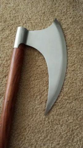 Replica Viking Medieval Battle War Axe with Solid Wooden Handle