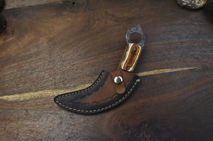 Hand Forged D2 Steel Best Karambit Knife 8" Fixed Blade Karambit with Hard Wood Handle