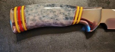 Custom 12-Inch D2 Steel Hunting Bowie Knife with Camel Bone Handle & Full Tang
