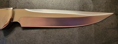 Custom 12-Inch D2 Steel Hunting Bowie Knife with Camel Bone Handle & Full Tang