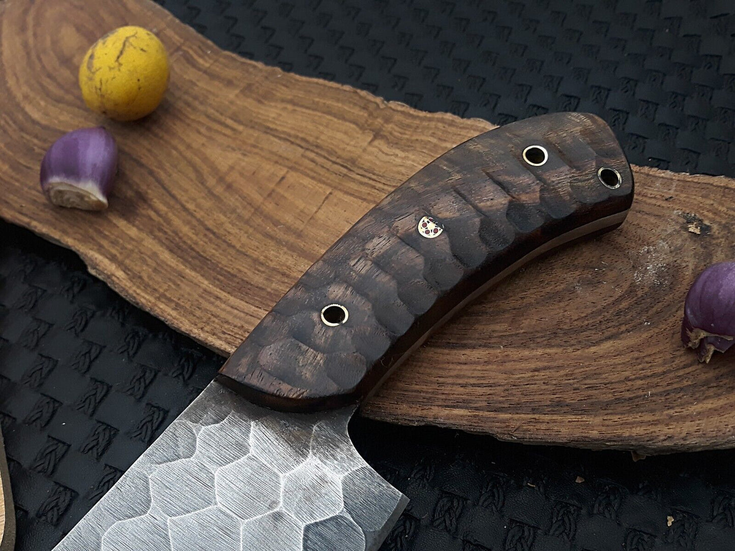 Custom Handmade Damascus Steel Serbian Cleaver – Butcher & Chef Knife, Hand-Forged Kitchen Tool