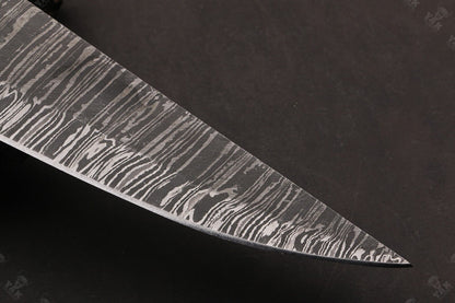 13.5" Custom Hand Forged Fire Damascus Steel Santoku Chef Knife for Kitchen