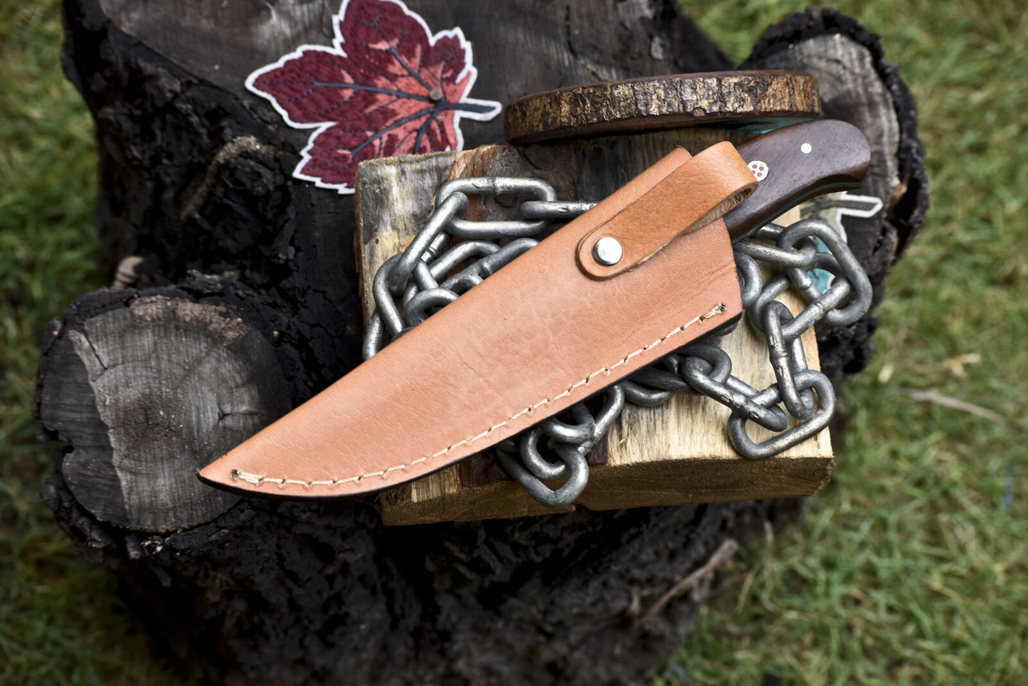 Custom Hand Forged Skinner Knife Twist Damascus Walnut Wood Tactical