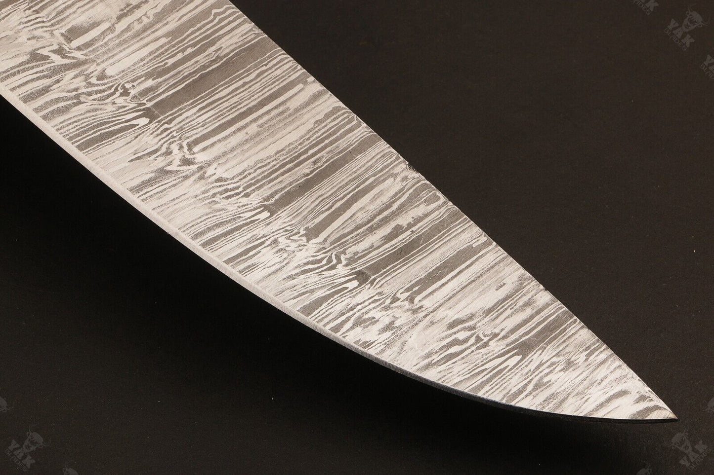 16 Inch Custom Handmade Fire Damascus Bowie Knife with Wood Handle by Heritage Forge