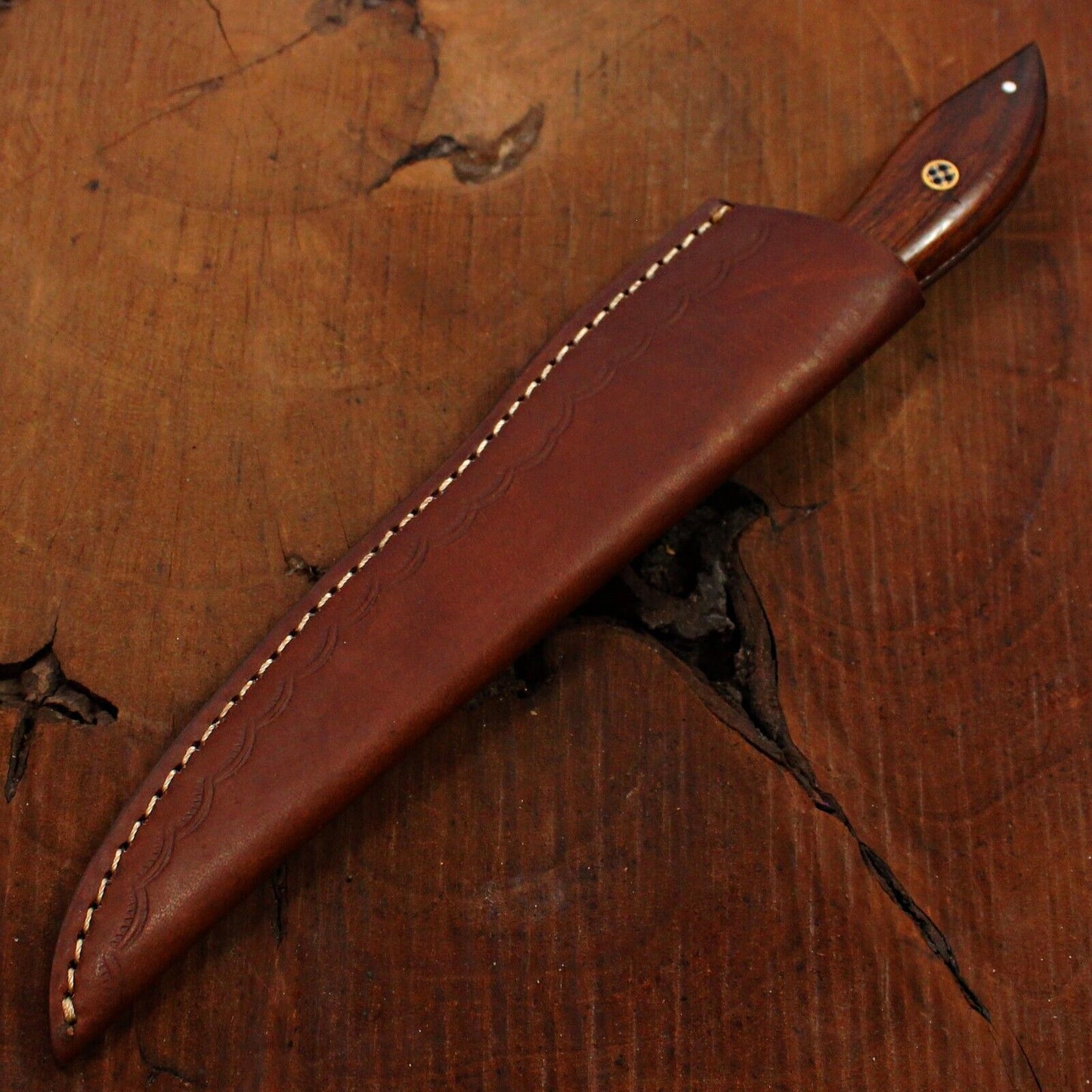 Custom Handmade Damascus Steel Fillet Knife Brisket, Kitchen Knife W/Sheath