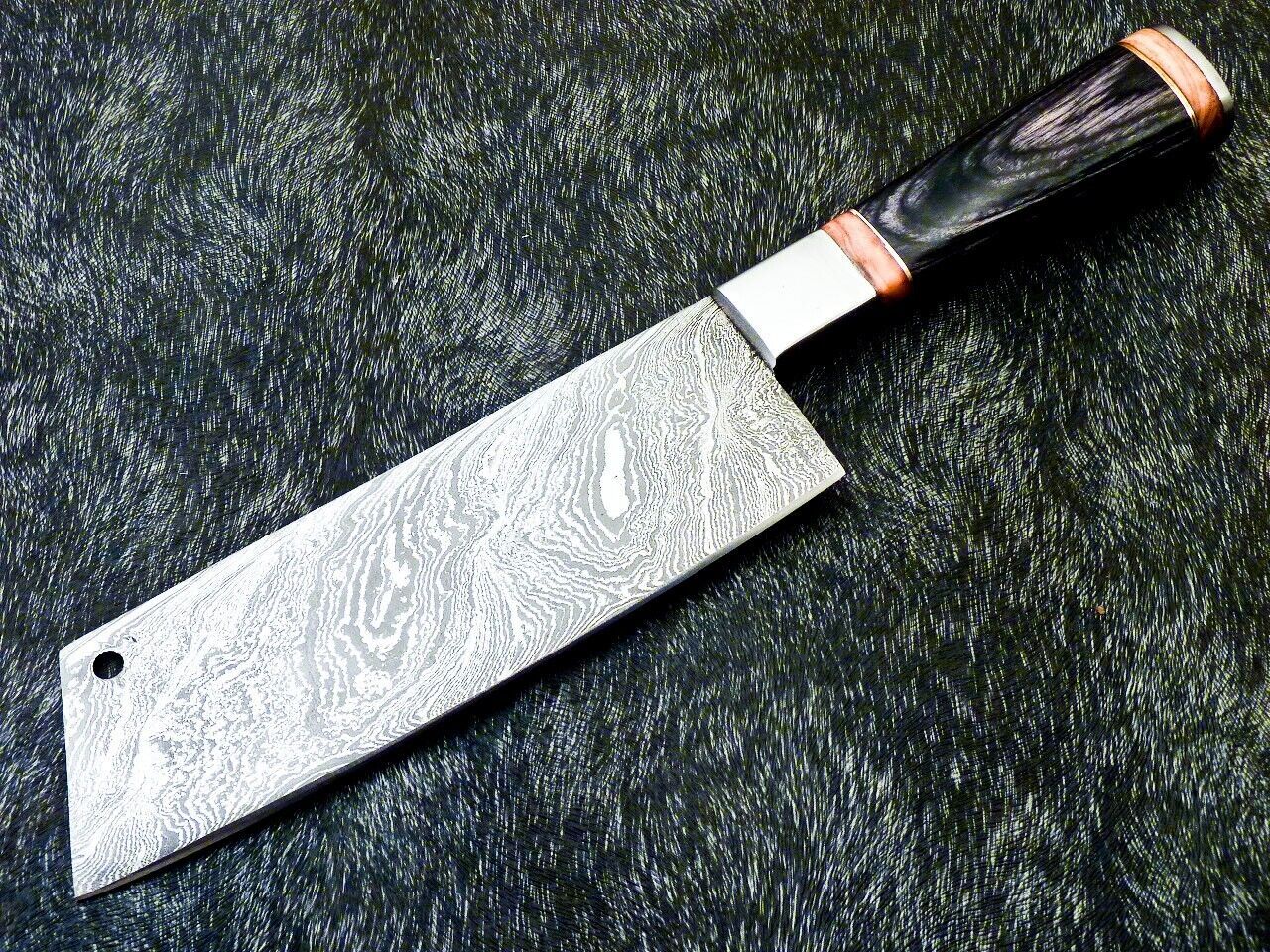 12" Professional Kitchen Chef Chopper Knife – Handmade Damascus Steel Blade with Camel Bone Handle, 7" Blade, 512 Layers