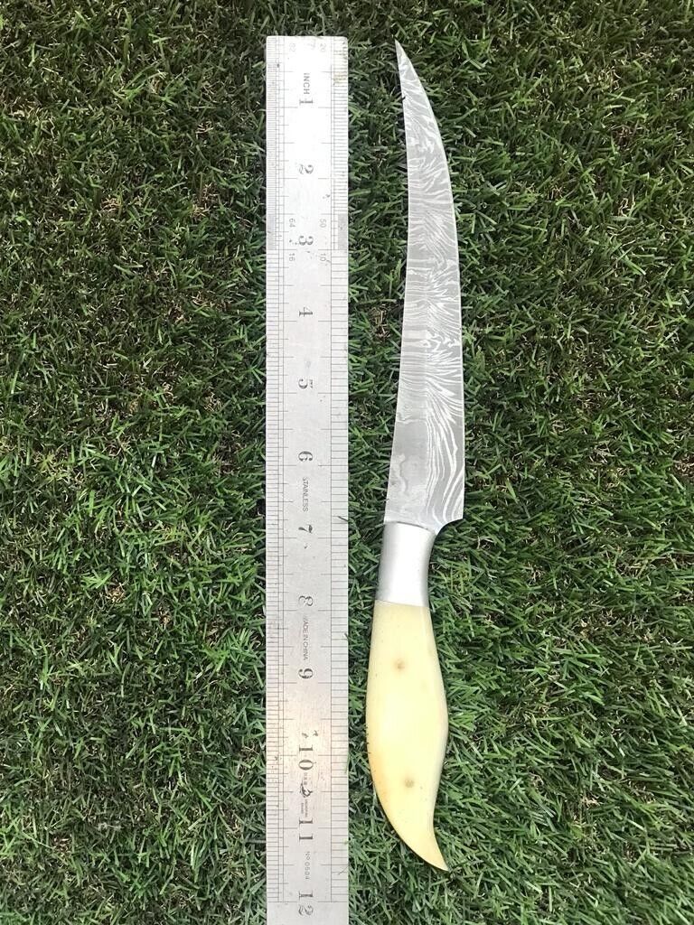 11.5" Custom Handmade Twist Damascus Steel Fillet Knife Damascus Fillet Knife With Sheath