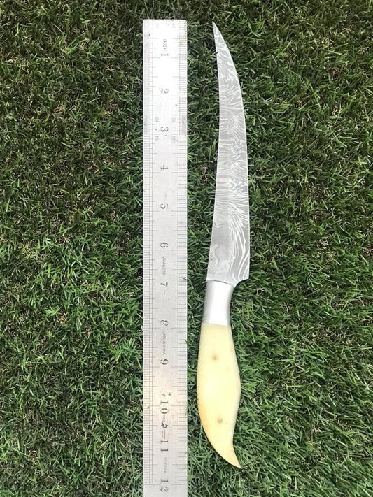 11.5" Custom Handmade Twist Damascus Steel Fillet Knife Damascus Fillet Knife With Sheath