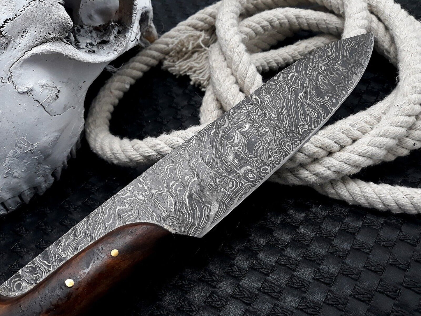 Custom Handmade Forged Damascus Steel Kitchen Chef Knife Camping Hunting Knife