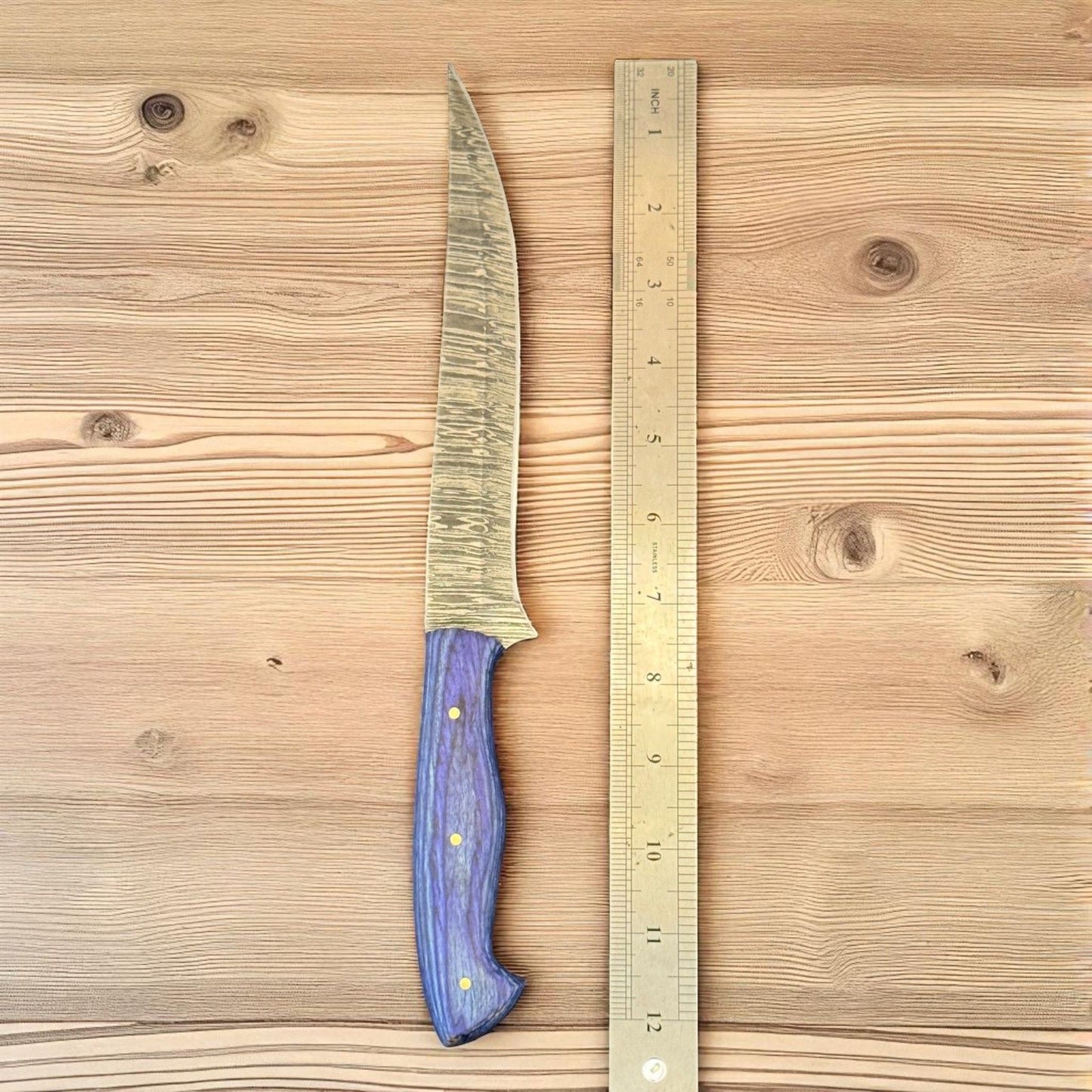 Handmade Fillet Knife & Damascus Steel Fillet Knife 12" Precision Kitchen Knife