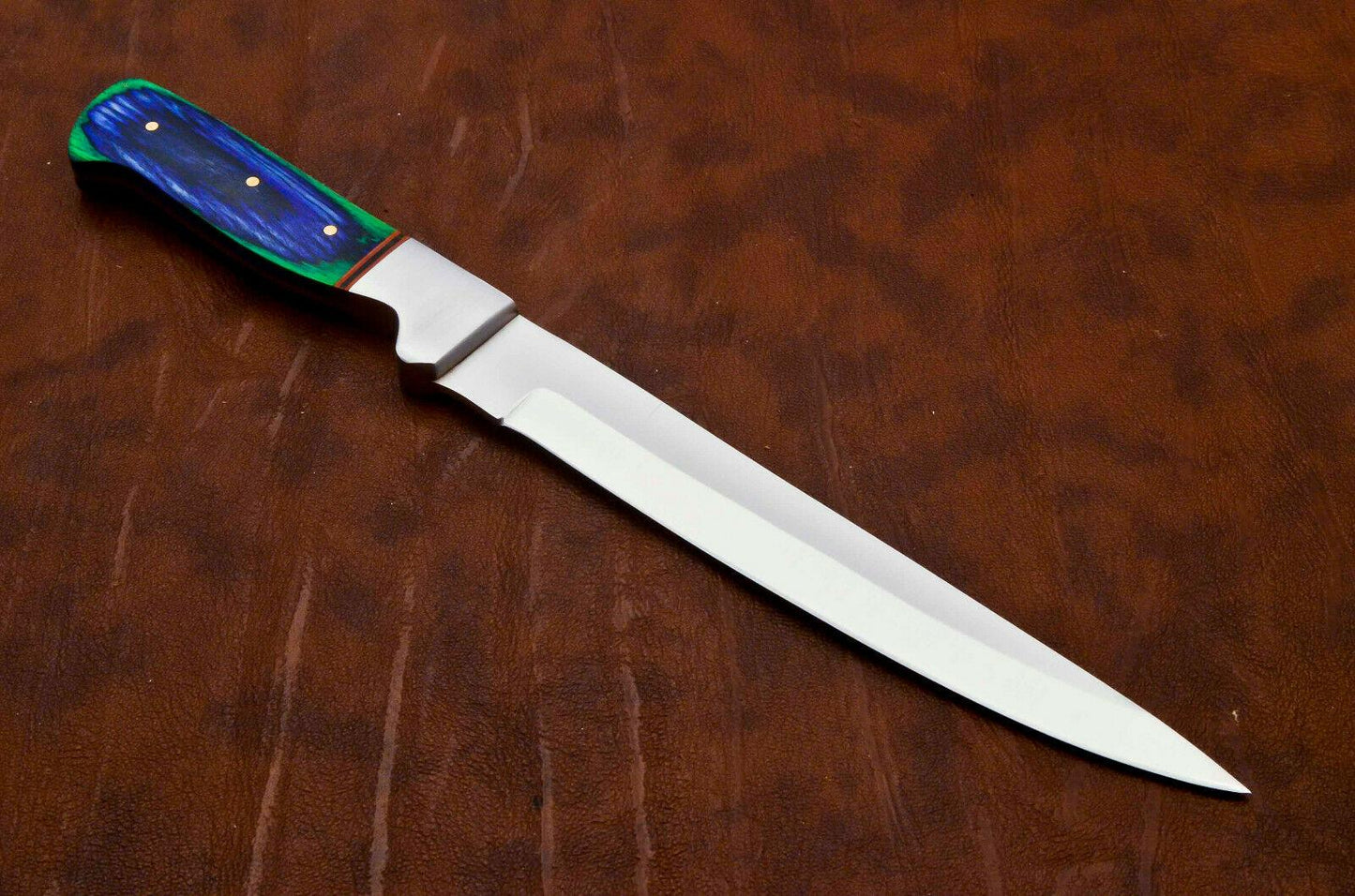 Custom Handmade D2 Fillet Knife Pakka Wood Handle Best Fillet Knife Fish Fillet Knife W/Sheath