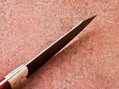 12" Handmade Professional Damascus Steel Chef Knife with Bone & Wood Handle + Sheath