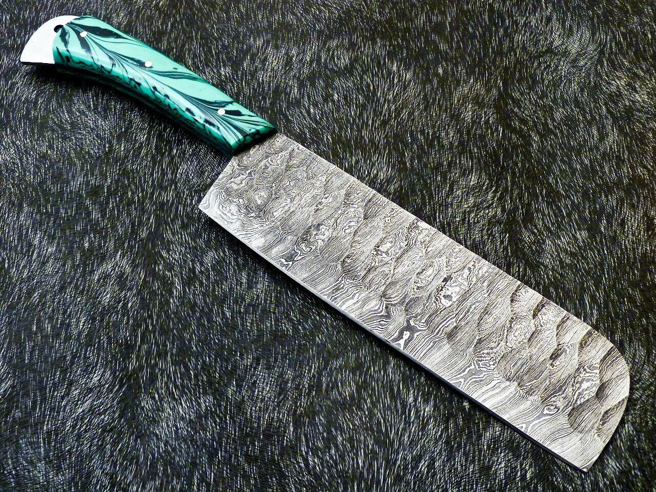 12" Professional Kitchen Chef Chopper Knife – Handmade Damascus Steel Blade with Resin Handle