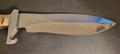 Handmade D2 Steel Hunting Bowie Knife with Stag Antler Handle | 15" Full Tang Outdoor Knife
