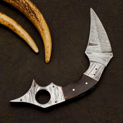 Damascus Karambit Knife Best Karambit Damascus Steel Fixed Blade with Sheath