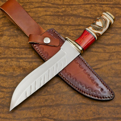 Custom Handmade D2 Steel Bowie Knife – 12-Inch Hunting & Camping Survival Blade