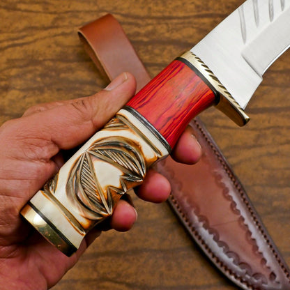 Custom Handmade D2 Steel Bowie Knife – 12-Inch Hunting & Camping Survival Blade