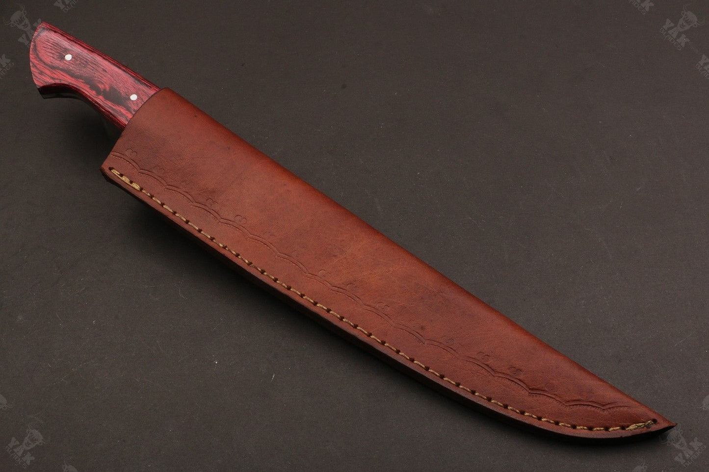 13" Custom Handmade Damascus Fillet Knife Fire Damascus Steel Fillet Knife W/Sheath