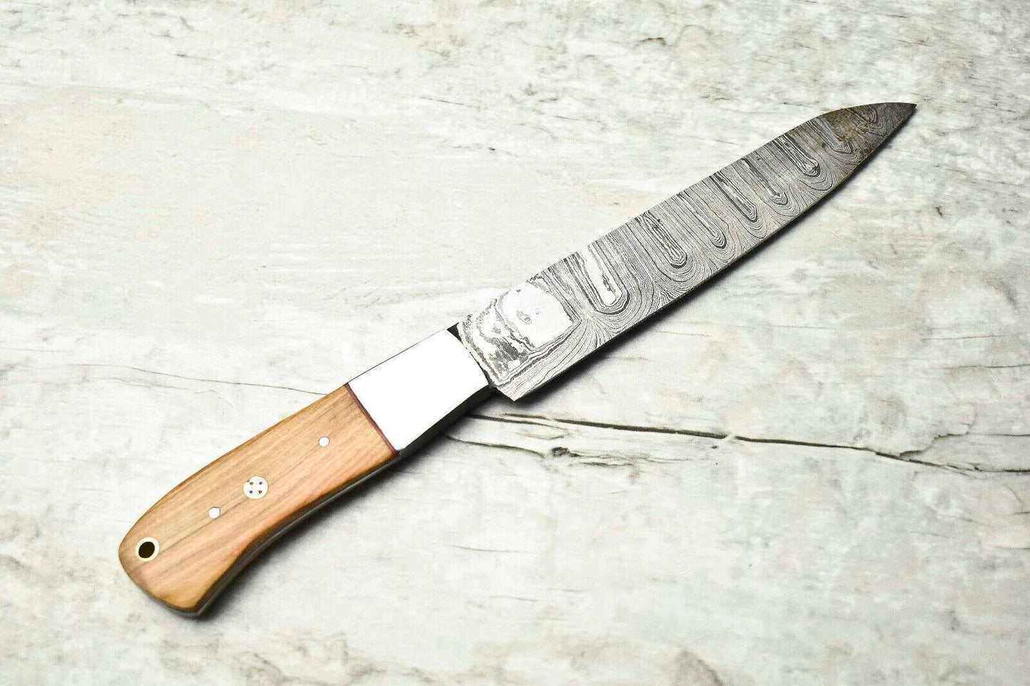 Custom Handmade Damascus Steel Kitchen Chef Knife | Full Tang Blade Cooking Knife