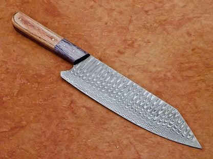 13" Chef Kitchen Knife Damascus Blade "HARD WOOD"