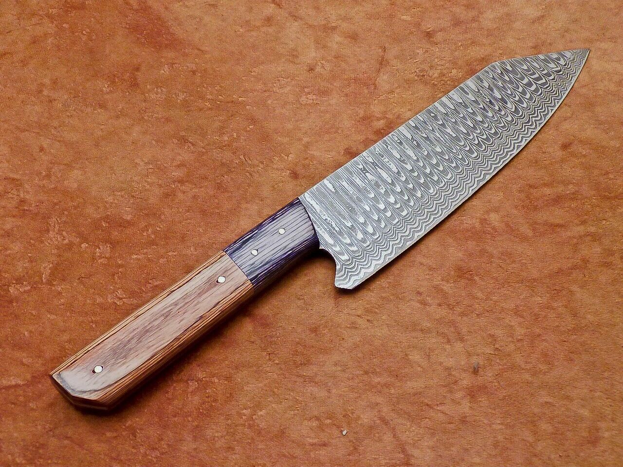 13" Chef Kitchen Knife Damascus Blade "HARD WOOD"