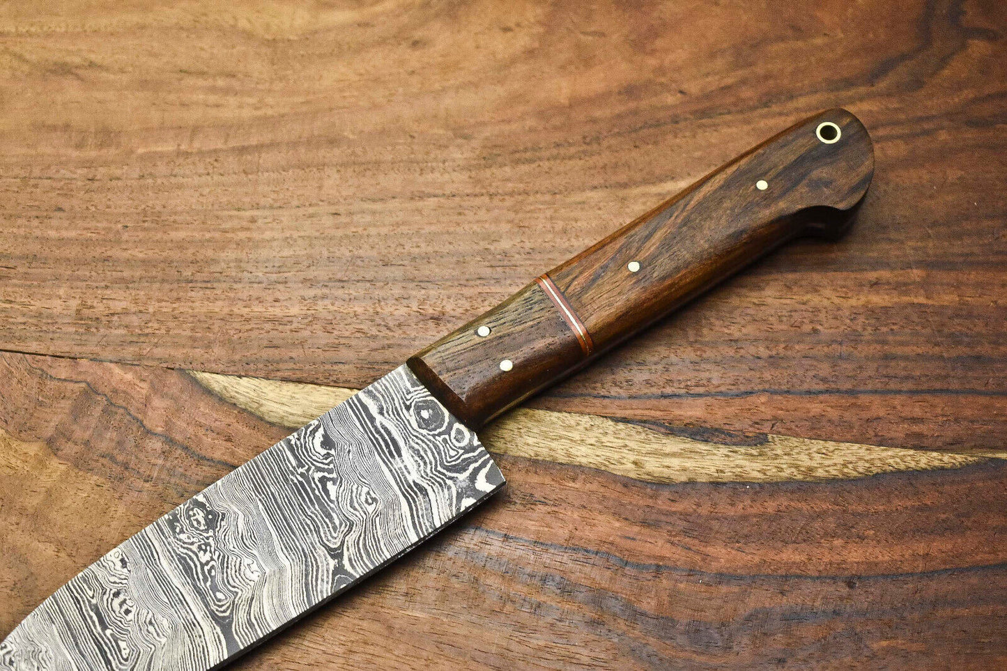 Custom Handmade Full Tang Chef Knife – Real Damascus Steel Blade – Sport Utility Design